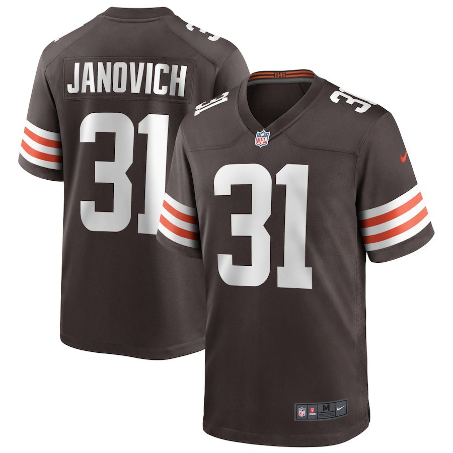 Men Cleveland Browns #31 Andy Janovich Nike Brown Game Player NFL Jersey